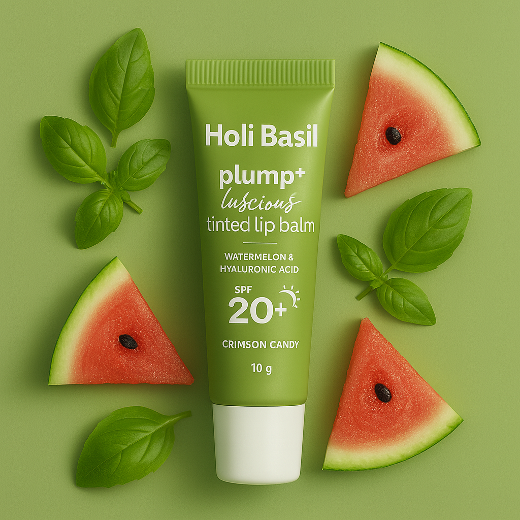 Holi Basil Plump+ Luscious Tinted Lip Balm – Crimson Candy (SPF 20+)
