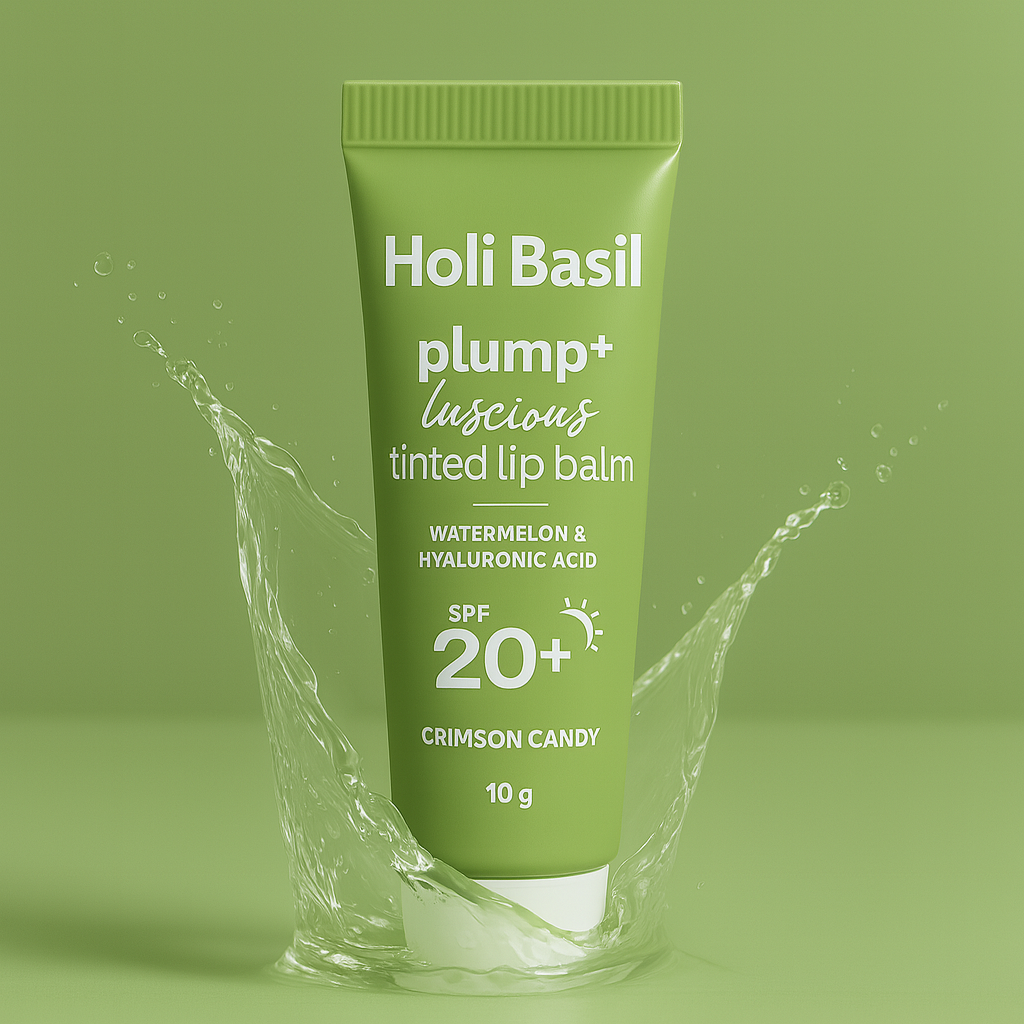 Holi Basil Plump+ Luscious Tinted Lip Balm – Crimson Candy (SPF 20+)